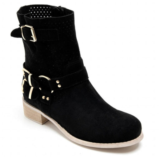 Malou dame bikerstøvler A - Black Female Sort