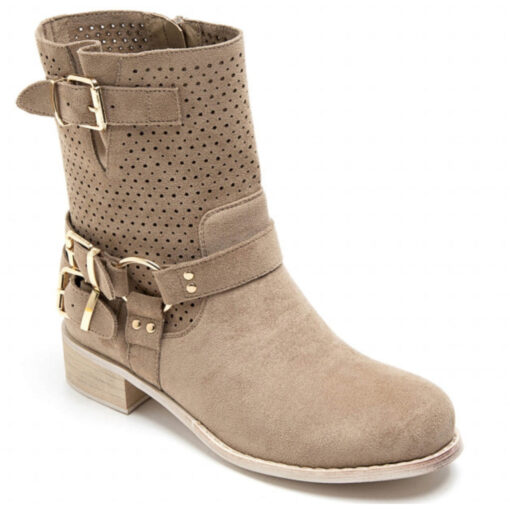 Malou dame bikerstøvler A - Khaki Female Khaki