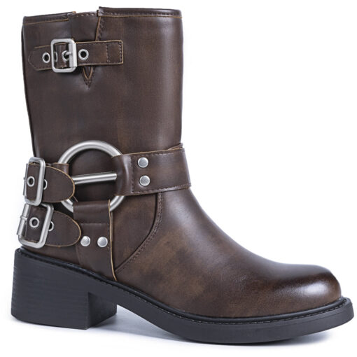 Milja Dame bikerstøvler  - Brown Female Brun