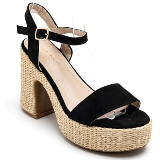 Sigrid dame plateau  - Black Female Sort