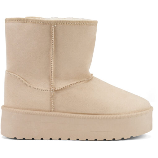Tulle dame bamsestøvler  - Beige Female Beige