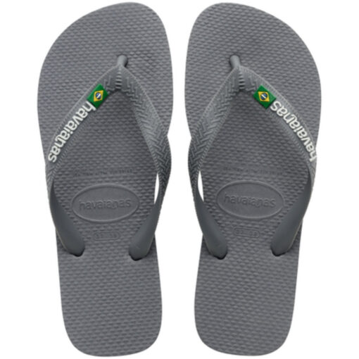 Havaianas Slippers Unisex Brazil Logo  - Steel Grey Unisex Grå