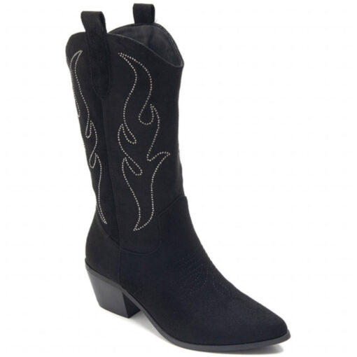 Milla Dame cowboystøvle A - Black Female Sort
